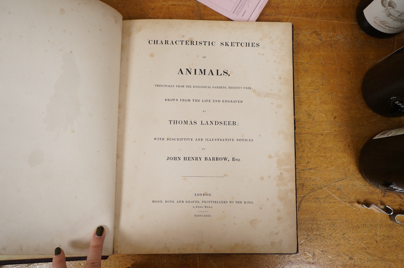 Landseer, Thomas - Characteristic Sketches of Animals, primarily for the Zoological Gardens, with Descriptive and Illustrative Notes by John Henry Barrow, published by Moon, Boys and Graves